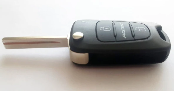 Hyundai Accent Yazılı Anahtar Kabı Kumanda Kabı Oto Anahtarlık Vidalı Logolu - 2