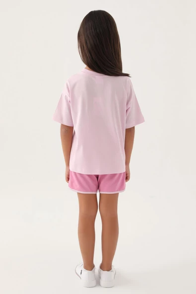 U.S. Polo Assn. 1804 Lisanslı Oversized Kız Çocuk Şort Takım - 5