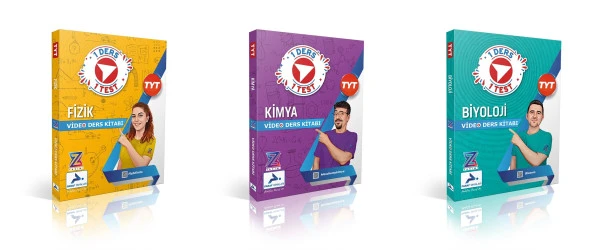 Paraf Z Takım 2025 Tyt Fizik Fizikfinito + Kimya Meschemykimya + Biyoloji Biosem Video Ders Kitabı Seti 3 Kitap