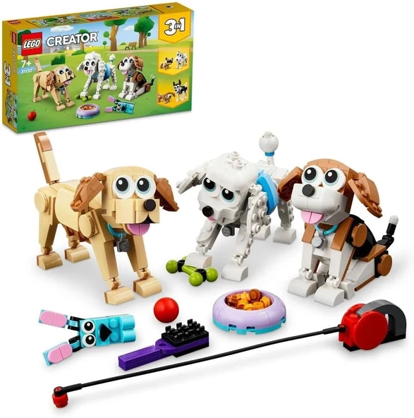 LEGO Creator Sevimli Köpekler 31137-7 Yaş ve Üzeri Çocuklar İçin Beagle, Poodle ve Labrador Modelleri İçeren Yaratıcı Oy