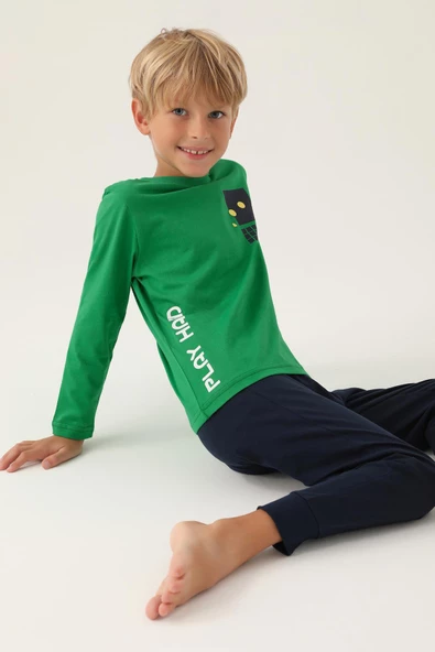Roly Poly 3338 Garson Play Hard Erkek Çocuk Pijama Takımı - 2