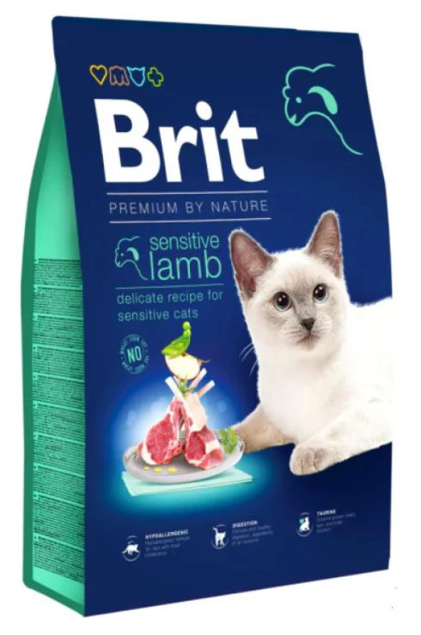 Brit Premium Hypo-Allergenic Sensitive Kuzu Etli Yetişkin Kedi Maması 8 kg