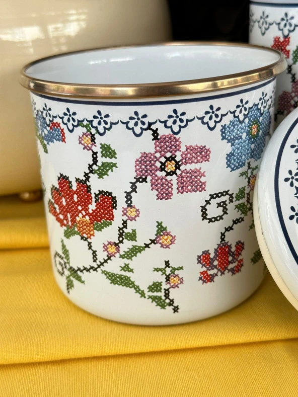 Piraye Emaye 2'li Kavanoz - Resim 3