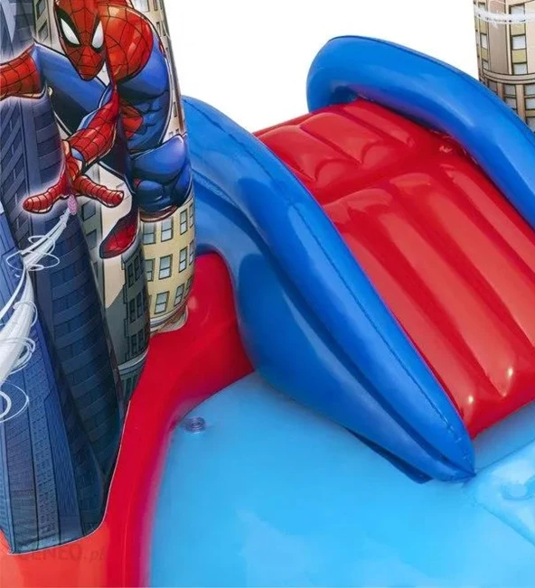 Bestway 98793 Lisanslı Spiderman Temalı Kaydıraklı Fıskiyeli AquaPark Şişme Eğlence Havuzu, 211x206x127cm - 4