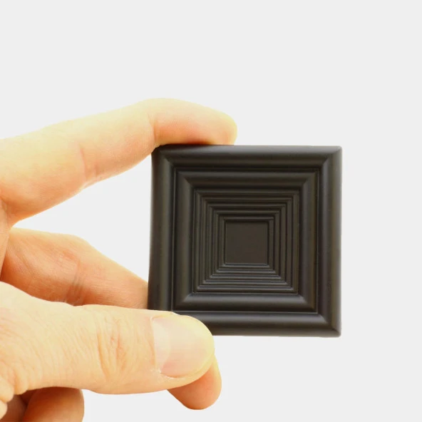 Çekmece Mutfak Kapak Dolap Kulpu Kulbu 32 mm Mat Siyah Kare Sert Plastik Kulp - Resim 3