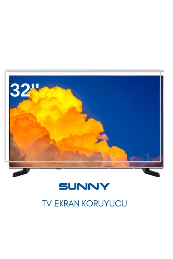 Technozi Sunny Uyumlu 32" inç 81 Ekran Tv Koruyucu Kırılmaz Paneli