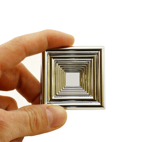 Çekmece Mutfak Kapak Dolap Kulpu Kulbu 32 mm Krom Kare Sert Plastik Kulp - Resim 3