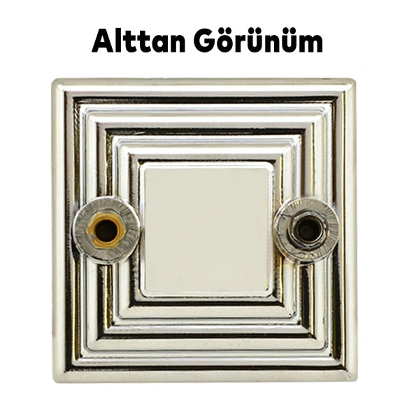 Çekmece Mutfak Kapak Dolap Kulpu Kulbu 32 mm Krom Kare Sert Plastik Kulp - Resim 5