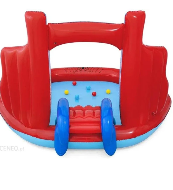 62002 Pompalı-Bestway 98793 Spiderman Temalı Kaydıraklı Fıskiyeli AquaPark Şişme Eğlence Havuzu, 211x206x127cm - 7
