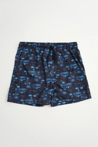 Erkek Çocuk Fileli Flamingo Deniz Şortu