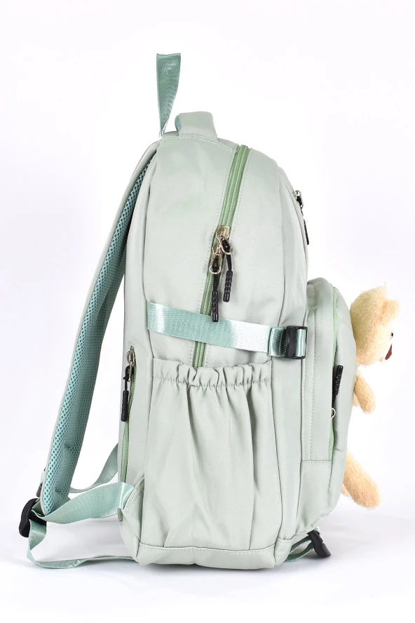 Elatae Ortopedik Lüks Kumaş Çok Gözlü Çocuk İlkokul Sırt Çantası Yeşil 51694 - Resim 3