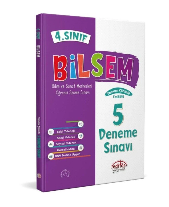 4. Sınıf Bilsem Tamamı Çözümlü 5 Fasikül Deneme Sınavı Editör Yayınevi