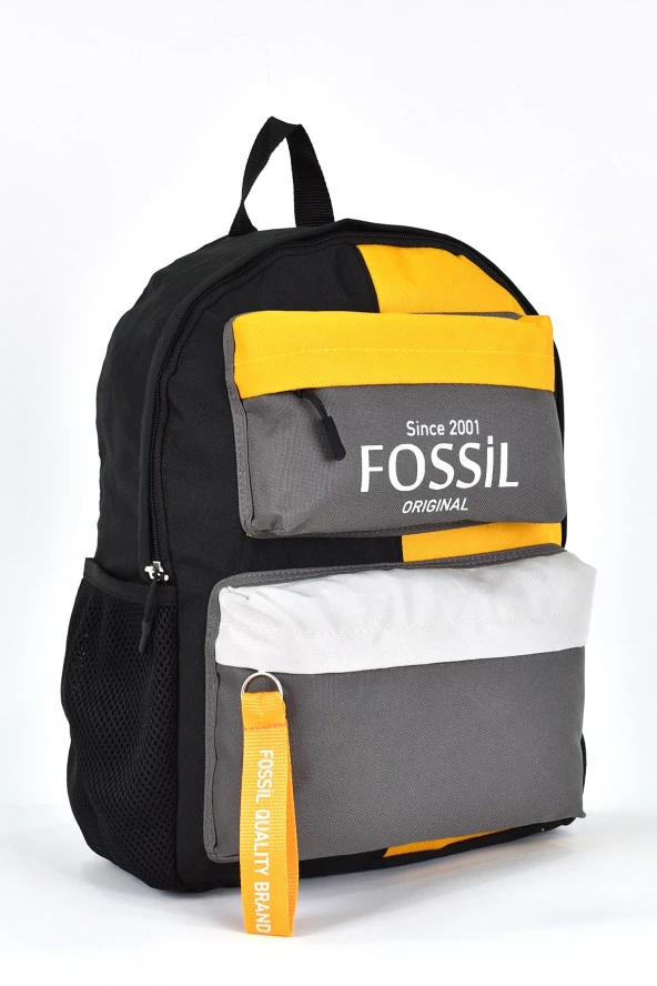 Fossil Unisex Çok Gözlü Günlük Seyahat Okul Sırt Çantası Gri 9512 - Resim 2