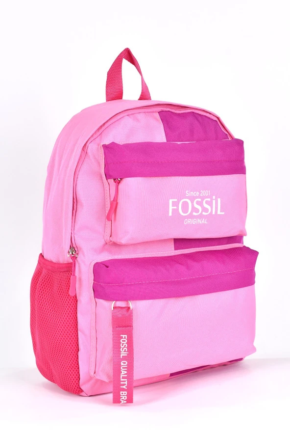 Fossil Unisex Çok Gözlü Günlük Seyahat Okul Sırt Çantası Pembe 9512 - 2