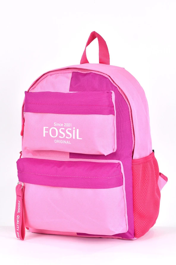 Fossil Unisex Çok Gözlü Günlük Seyahat Okul Sırt Çantası Pembe 9512 - 4