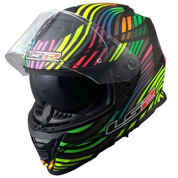 LS2 SSTORM 2 POWER MAT SİYAH-GÖKKUŞAĞI KASK - 7
