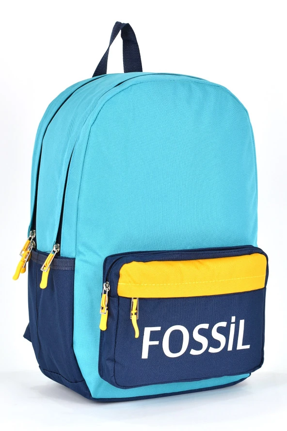 Fossil Unisex Çok Gözlü Günlük Seyahat Okul Sırt Çantası Turkuaz 9504 - Resim 2