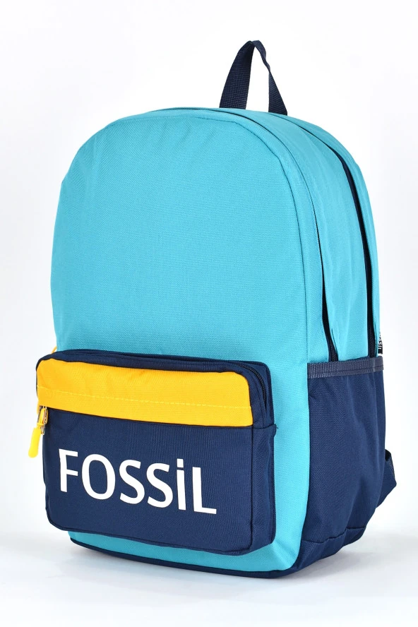 Fossil Unisex Çok Gözlü Günlük Seyahat Okul Sırt Çantası Turkuaz 9504 - Resim 4