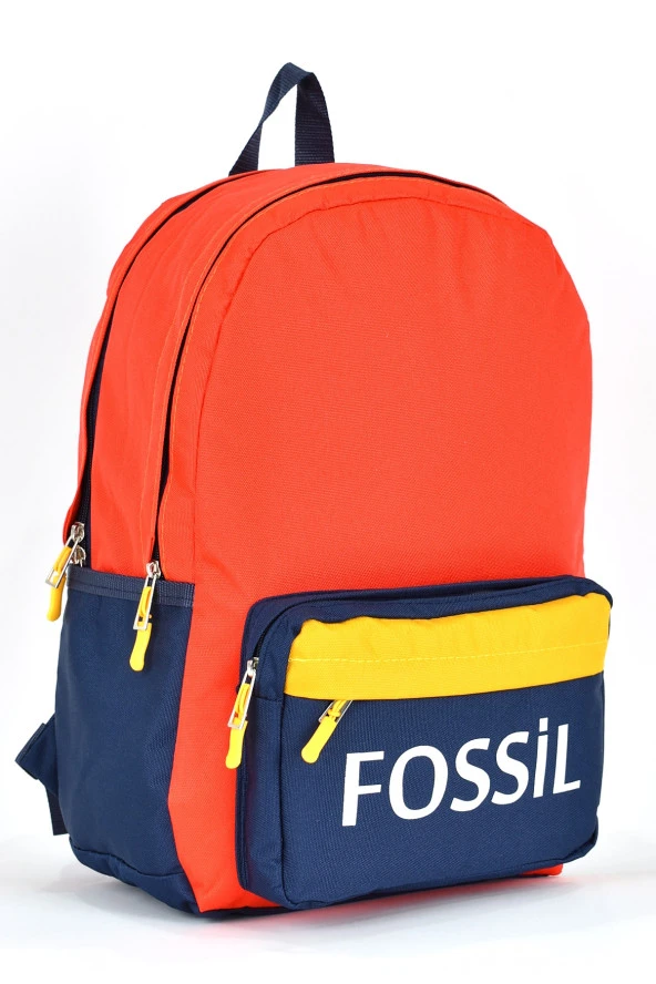 Fossil Unisex Çok Gözlü Günlük Seyahat Okul Sırt Çantası Turuncu 9504 - Resim 2