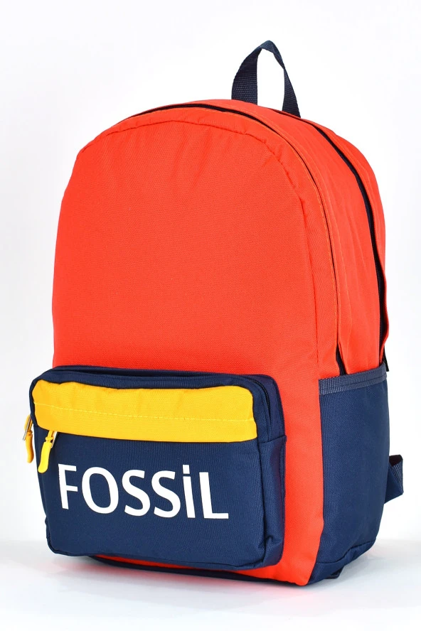 Fossil Unisex Çok Gözlü Günlük Seyahat Okul Sırt Çantası Turuncu 9504 - Resim 4