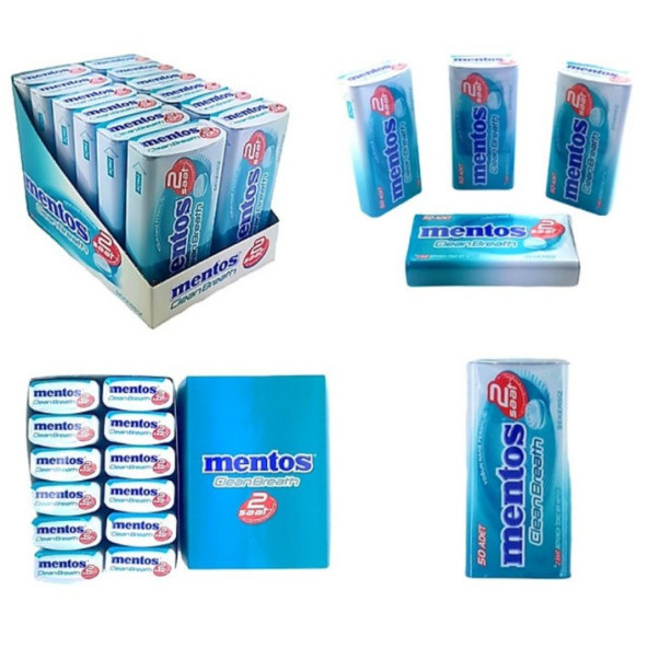 Mentos Clean Breath 2 Saat Yoğun Nane Aromalı Teneke Kutulu 12 Adet 35 Gr.