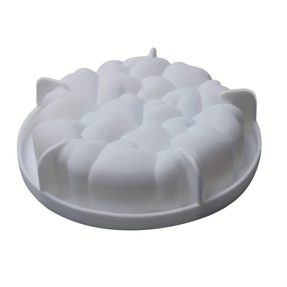 Silikon Çoklu Kalp Mousse Kek ve Pasta Kalıbı, Ø:18 Cm H: 4,5 Cm - 5