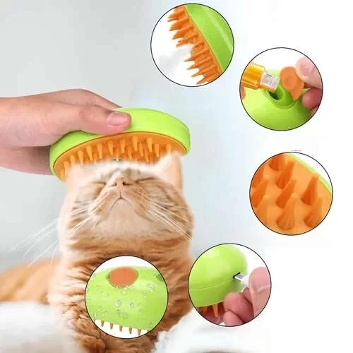 Buharlı Kedi Ve Köpek Tarağı - Işıklı ve Usb Şarjlı - 4