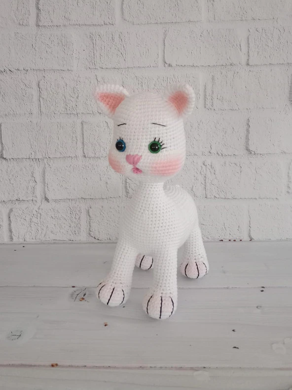 Tatlı Pisicik Amigurumi Organik Oyuncak - 4