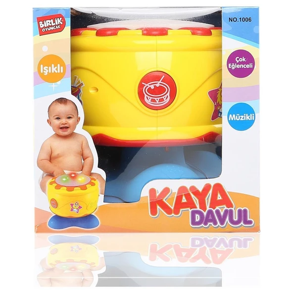 BİRLİK PİLLİ IŞIKLI SESLİ KAYA DAVUL URT009-01 - 2