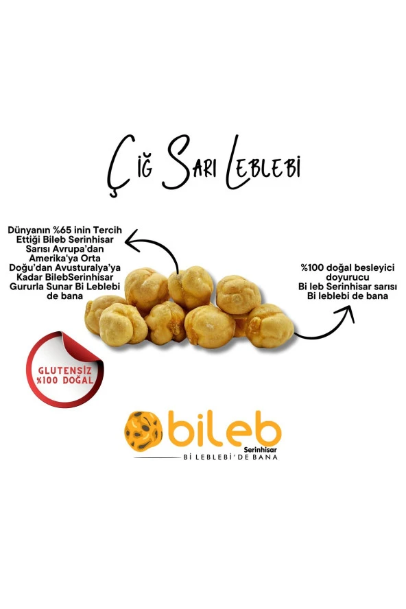 Çiğ Sarı Leblebi Meşhur Serinhisar Leblebisi 400 gr