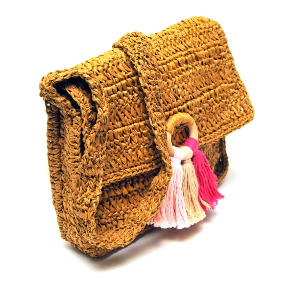 Handmade Rafya İp Tasarım Çanta - 2