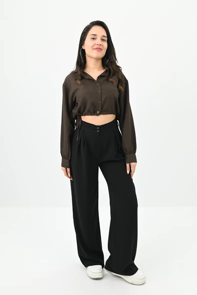 Kadın Crop Gömlek 1729-24