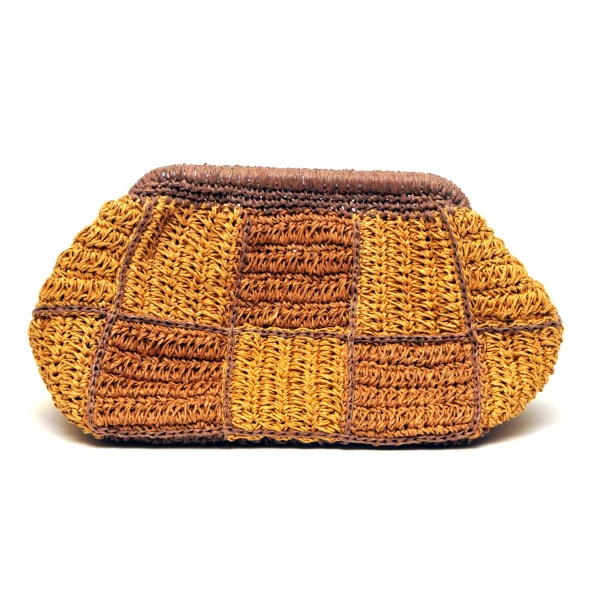 Handmade Kağıt İp Motifli Burslu Tasarım Çanta - 2