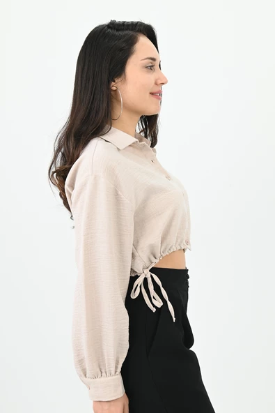 Kadın Crop Gömlek 1729-24 - 4