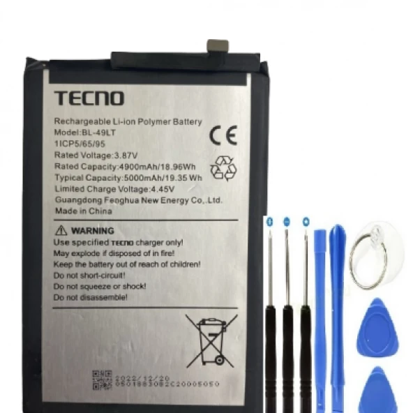 Tecno Camon 19 Pil Batarya BL-49LT+Tamir Set ürün görseli