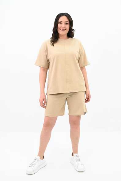 Kadın Büyük Beden Kol Detaylı Şortlu Takım 8101-24 - 6