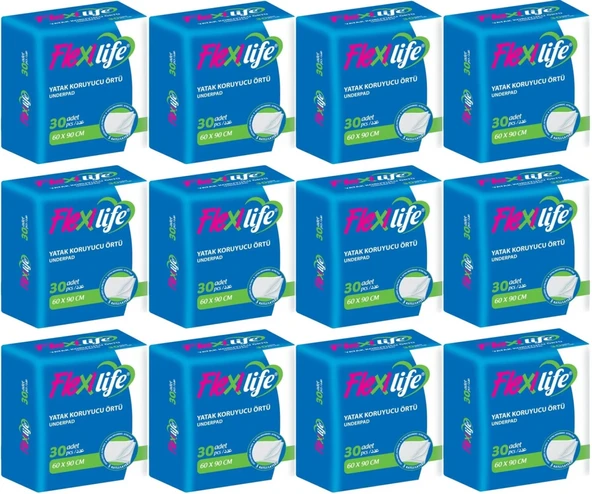 Flexi Life Hasta Alt Açma Yatak Koruyucu Örtü 60*90CM Klasik 360 Adet (12Pk*30)