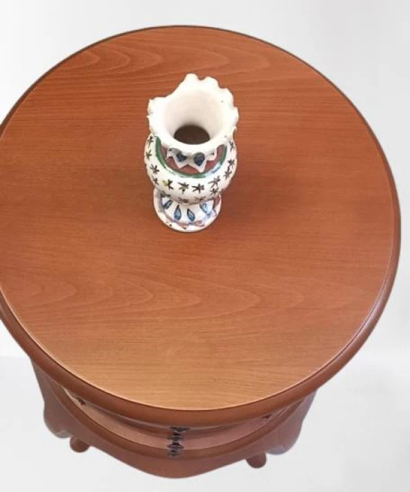 Komodin Şifonyer Model 90388 4 Çekmeceli Tahin Aslan Ayak Bombe Silindir El Yapım - 6