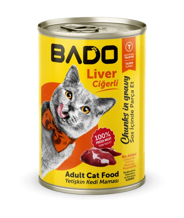 Bado Yetişkin Yaş Kedi Maması Ciğerli 400GR