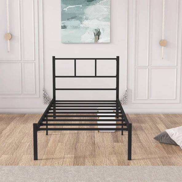 Mobpazar Karyola, Cemre Metal Karyola, 90X200 cm, Siyah Renk - 4