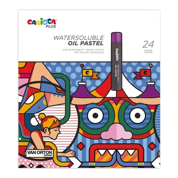 Carioca Plus Suda Çözünebilir Yağlı Pastel Boya 24'lü