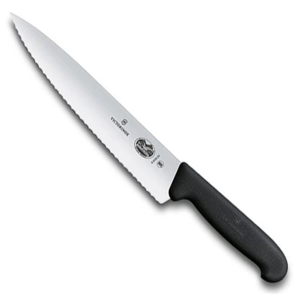 Victorinox 22cm Tırtıklı Dilimleme Şef Bıçağı Siyah 5.2033.22