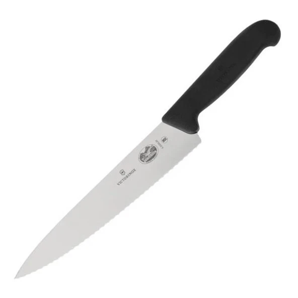 Victorinox 22cm Tırtıklı Dilimleme Şef Bıçağı Siyah 5.2033.22 - 2