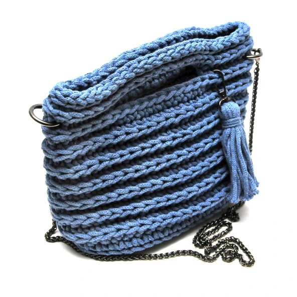 Handmade Makrome İp Tasarım Kadın Çanta - 2