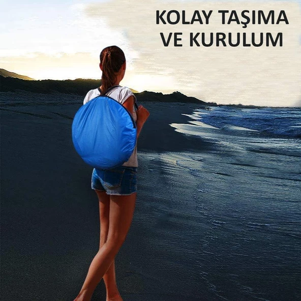 Valkyrie Kamp Outdoor WC Duş XL Giyinme Çadırı İç Astarlı 190x150x150 Fotoğraf Prova Kabini BÜYÜK BOY Mavi - 3