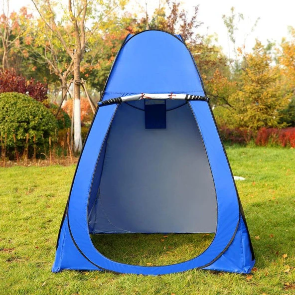 Valkyrie Kamp Outdoor WC Duş XL Giyinme Çadırı İç Astarlı 190x150x150 Fotoğraf Prova Kabini BÜYÜK BOY Mavi