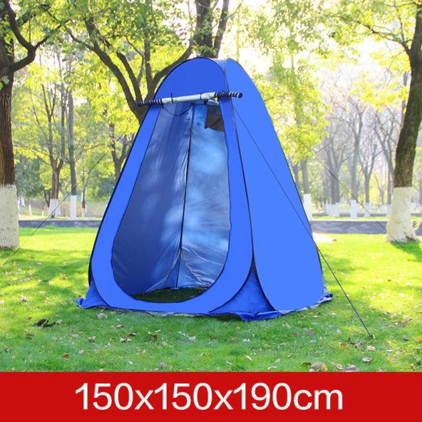 Valkyrie Kamp Outdoor WC Duş XL Giyinme Çadırı İç Astarlı 190x150x150 Fotoğraf Prova Kabini BÜYÜK BOY Mavi - 2
