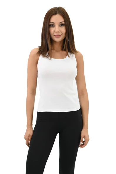 Kadın U Yaka Kolsuz Bluz 1791-25 - 7