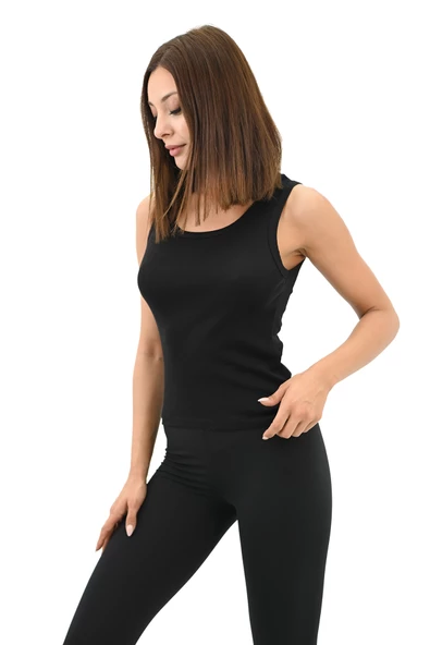 Kadın U Yaka Kolsuz Bluz 1791-25 - 3