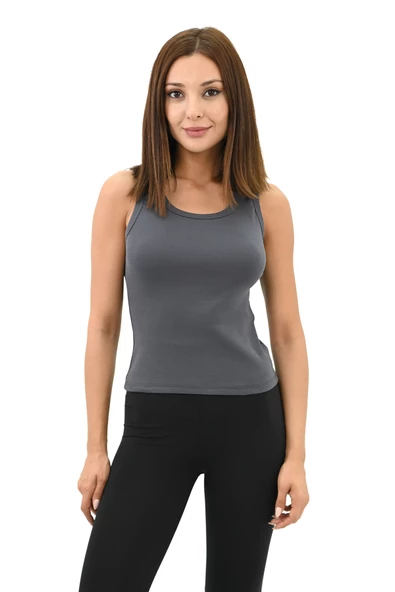 Kadın U Yaka Kolsuz Bluz 1791-25